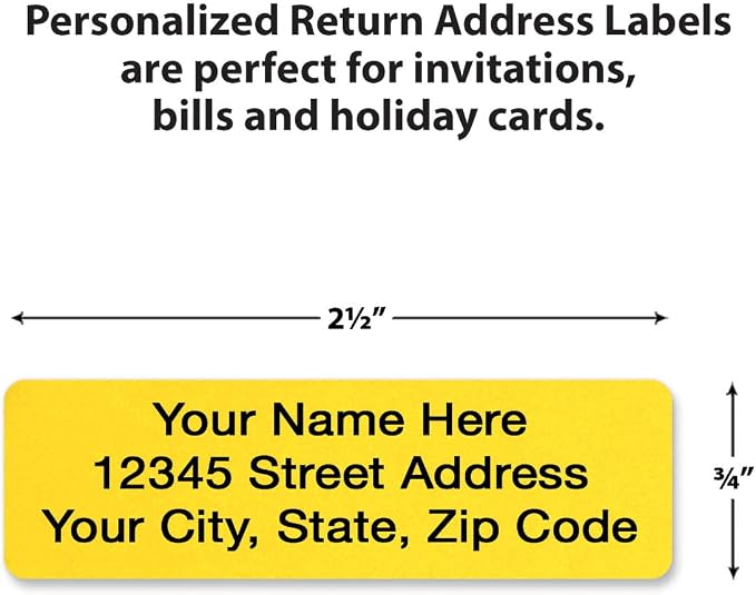 Colorful Images Pastel Multicolor Rolled Return Address Mailing Labels with Dispenser, Customize with Name & Shipping Address, 500 Self Adhesive, Easy Peel Sticker Label Roll, 3/4" x 2 1/2"