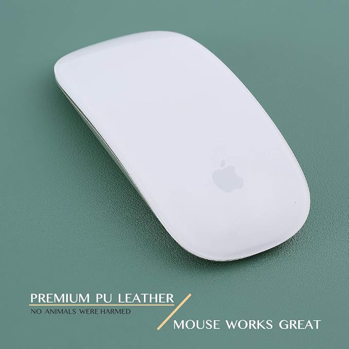 K KNODEL Extra Large Desk Mat, Leather Mouse Pad (35.4"x17", Green) | Desk Pad, Keyboard Pad, Computer and Laptop Mat, Desktop Protector and Cover, Writing Pad and Blotter for Home Office