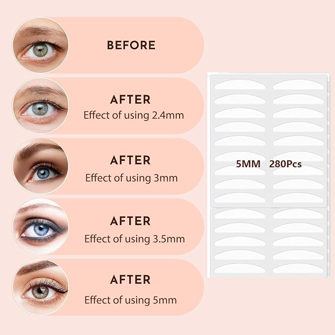 5MM 840Pcs Eyelid Tapes Eyelid Lift Strips, Say Goodbye to Sagging Eyelids
