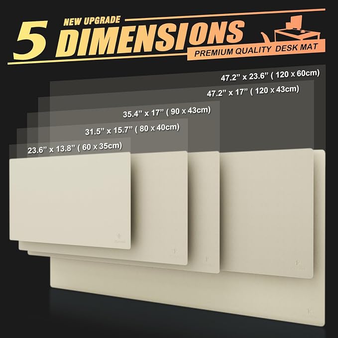 K KNODEL Office Desk Mat, Leather Mouse Pad (31.5"x15.7", Ivory Cream) | Desk Pad, Keyboard Pad, Computer and Laptop Mat, Desktop Protector and Cover, Writing Pad and Blotter for Home Office