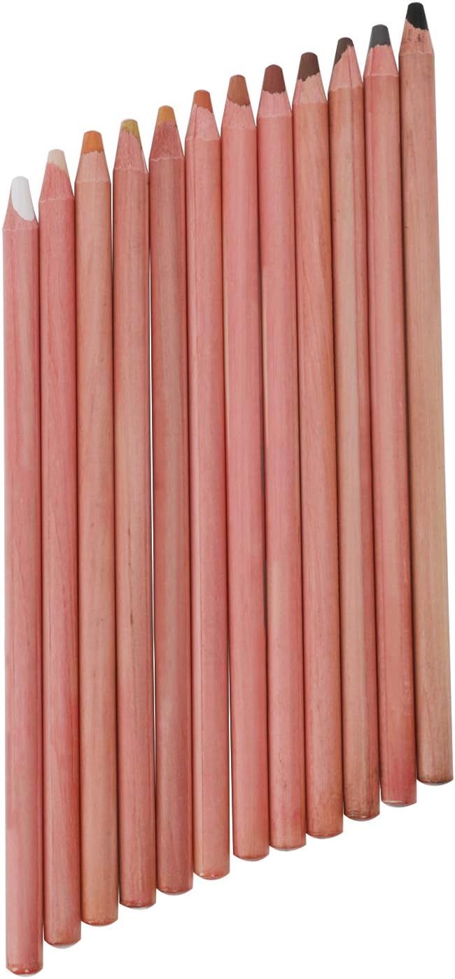 12 Pcs Professional Soft Pastel Pencils Skin Tints Colored Pencil for Portraits Sketching Shading Skin Tone Drawing Pencils for Artists & Beginners