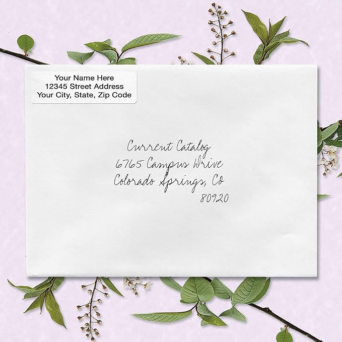 Colorful Images Personalized Return Address Labels | Solid Gloss White, 250 Count, Self-Adhesive with Dispenser, Customize with Name & Shipping Address