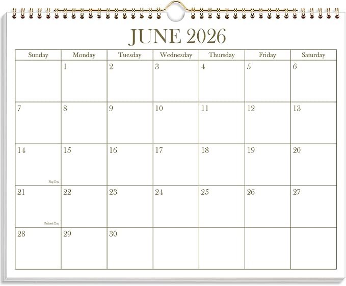2026-2027 Calendar - 2026-2027 Wall Calendar from July 2026 - December 2027, 19 Months Calendar with Premium Paper, Twin-Wire Binding & Hanging Hook, 8.5" x 11", Golden