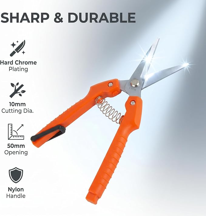 Pruning Shears for Gardening, 7.3" Plant Shears with SK5 High Carbon Steel Blades, 90g Ultra Lightweight Garden Tools for Roses, Hydrangeas & Bonsai, Easy-to-Use Sharp Bypass Pruners for Seniors