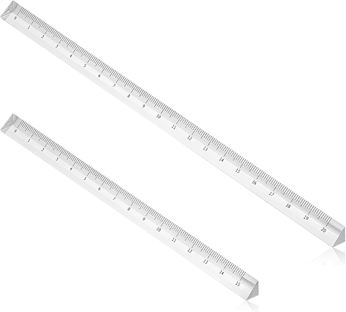 2 Pack Transparent Triangle Ruler Plastic Clear 15cm Measuring Tool Pocket Size Ruler Metric Rulers Small Architectural Scale Rulers Drafting Tools for Office and School