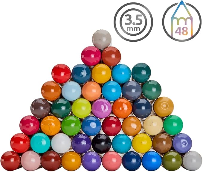 Derwent Chromaflow Colored Pencils Tin, Set of 48, Great for Holiday Gifts, 4mm Wide Core, Multicolor, Smooth Texture, Art Supplies for Drawing, Blending, Sketching, Professional Quality (2306013)