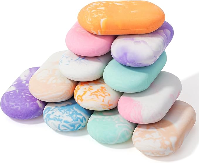 Mr. Pen- Marble Pencil Erasers, 12 Pack, 1" x 2" | Soft Rubber Marble Pencil Erasers for School, Office, Art Sketching, Homework, Exams, Clean Smudge-Free Correction