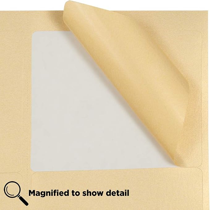 JAM PAPER Shipping Address Labels - Large - 3 1/3 x 4 - Metallic Gold - 120/Pack