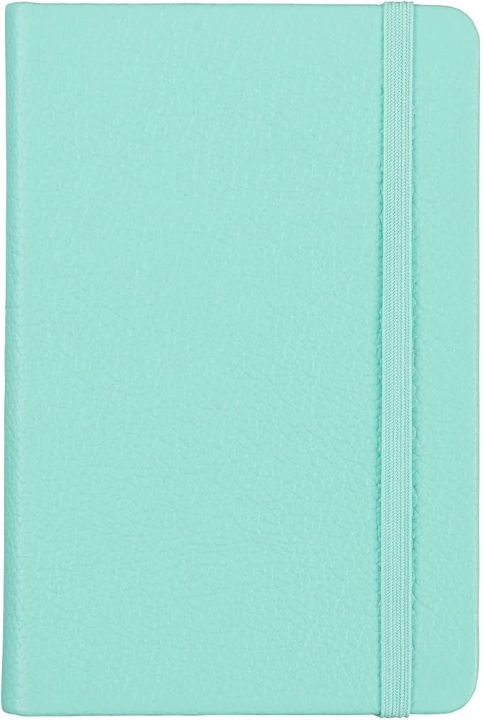 Leather Notebook, Writing Journal, Full-Grain Leather, Narrow Ruled Paper, Notebooks for Work & School, Reef Blue (5.7" x 3.8”)