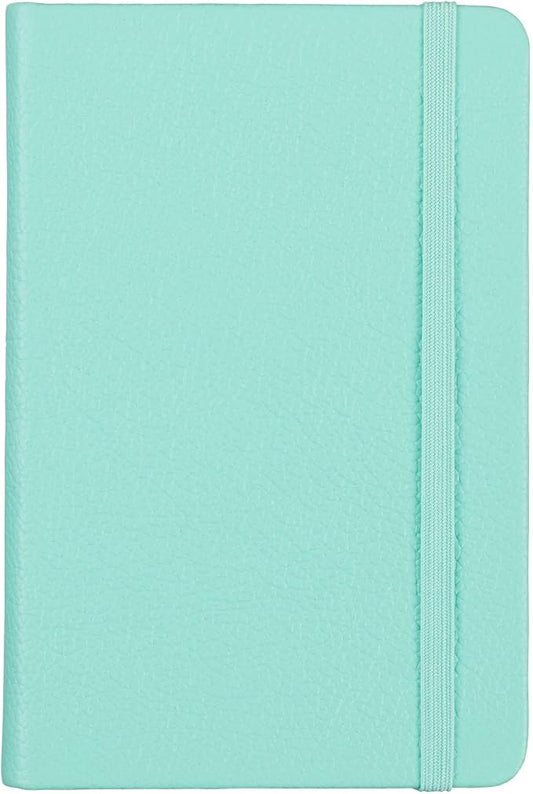 Leather Notebook, Writing Journal, Full-Grain Leather, Narrow Ruled Paper, Notebooks for Work & School, Reef Blue (5.7" x 3.8”)