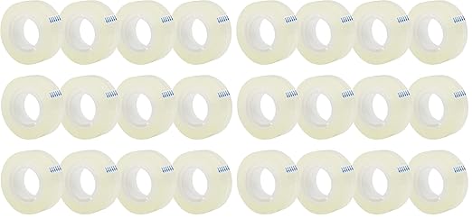 OWLKELA 12 Rolls Transparent Tape Refills, Clear Tape, All-Purpose Transparent Glossy Tape for Office, Home, School (Pack of 2)