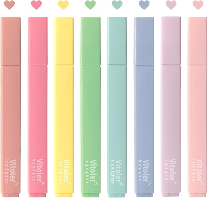 Bible Highlighters,Assorted Colors, Cute Paste Chisel Tip 8 pack | Chisel Tip,Aesthetic,No Bleed,Dry Fast, Bible Study for Planner Notes School Supplies