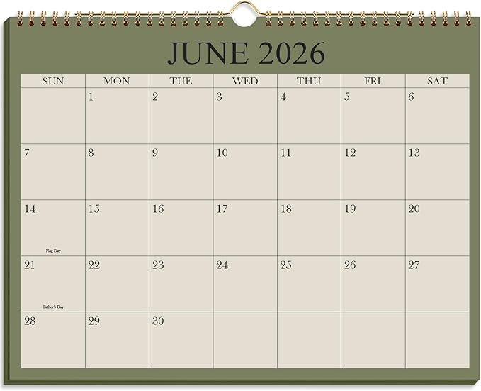 2026-2027 Calendar - Wall Calendar 2026-2027 from July 2026 Until December 2027,18 Months Calendar with Premium Paper, Twin-Wire Binding & Hanging Hook, 8.5" x 11", Green