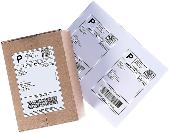 Half Sheet 8.5x5.5inch Shipping Mailing Label 4000 Counts, 2 Labels Per Sheet 8.5 x 11 for Laser & Inkjet Printer, Permanent Adhesive Label Square Corner (2000 Sheets)
