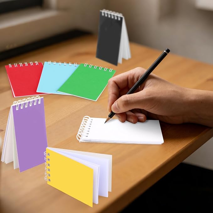 24 Pack Mini Notebooks for Kids Small Spiral Journal Notepads Party Favor | 3.9x2.4 Colorful Pocket Writing Memo Note Pads with 15 Lined Pages for Men Women Work Home Office Classroom Travel Supplies
