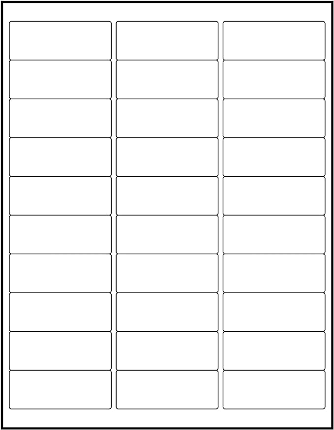 Premium Label Supply White Address Sticker Labels – 2.625" x 1" – Laser/Inkjet Compatible – (30 per Sheet), 25 Sheets - 750 Total Adhesive FBA Labels