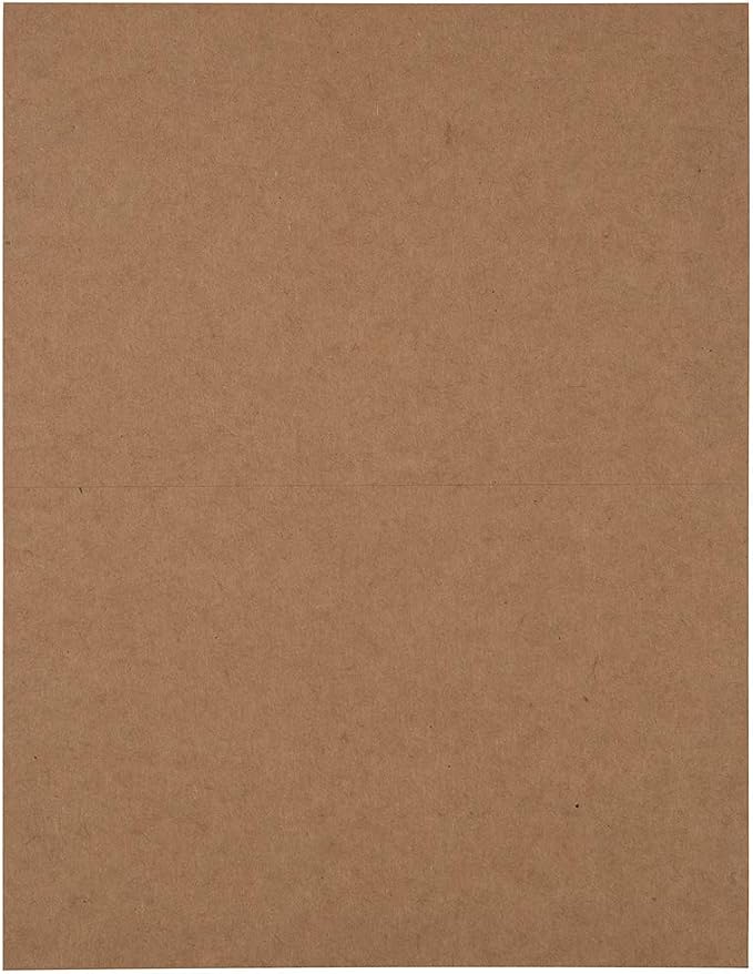 JAM PAPER Shipping Labels - Half Page - 5 1/2 x 8 1/2 - Brown Kraft - 50/Pack