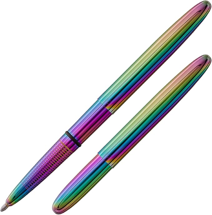 Fisher Space Pen Supernova Rainbow Titanium Nitride Bullet Pen, Pressurized Ballpoint Pen, Compact Size, Writes Upside Down, Extreme Temperatures, Black Ink, Medium Point, Gift Box, Made in USA