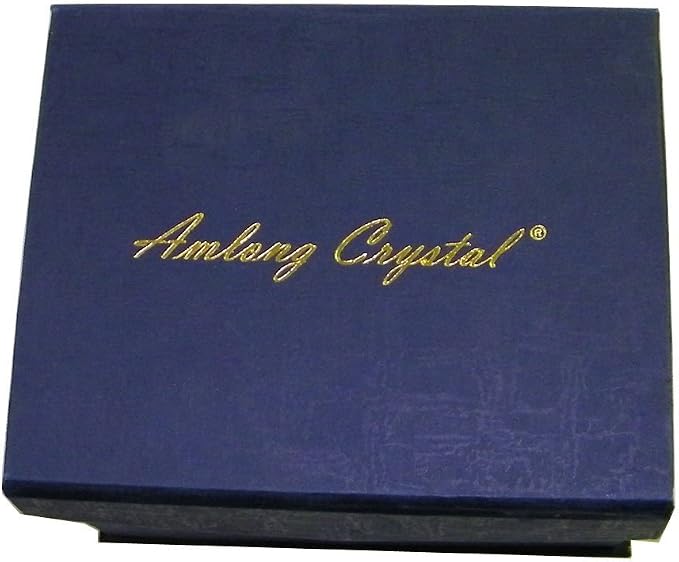 Amlong Crystal Desktop Collection Crystal Pen Holder, Blue