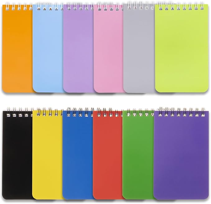 QiCheng 12 pcs Pocket Notebook Mini Notepad Small Spiral Notebooks 3X5Inch | functionality PortabilityPortability convenience