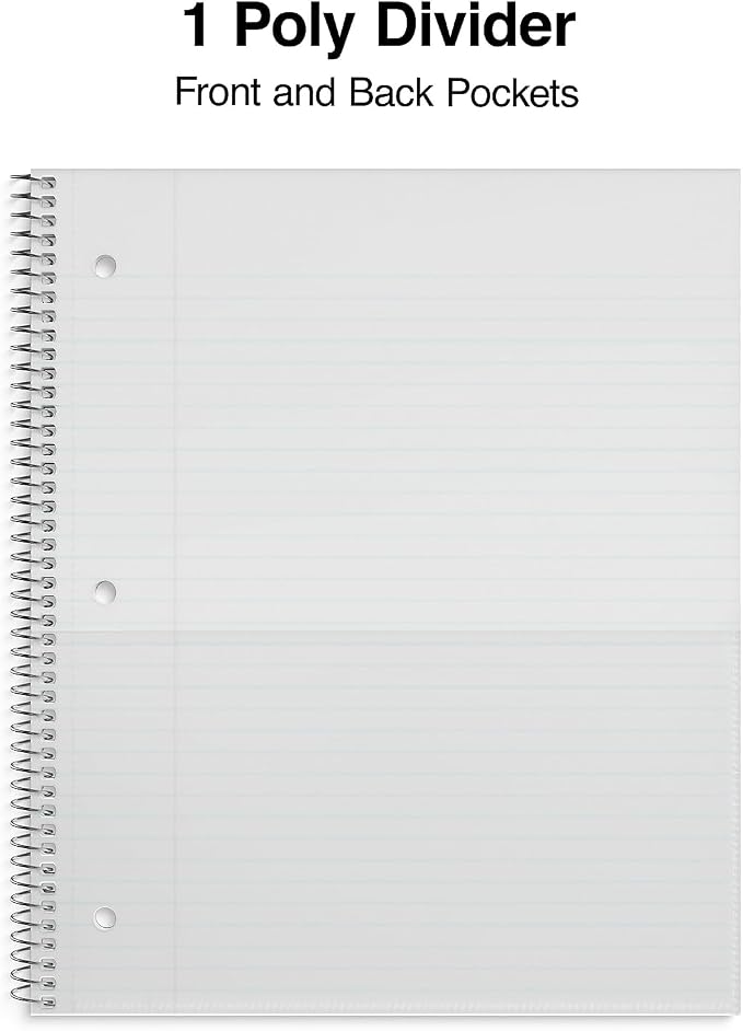 STAPLES Accel 1‑Subject Notebook, 8.5” x 11”, College Ruled, 100 Sheets, Red
