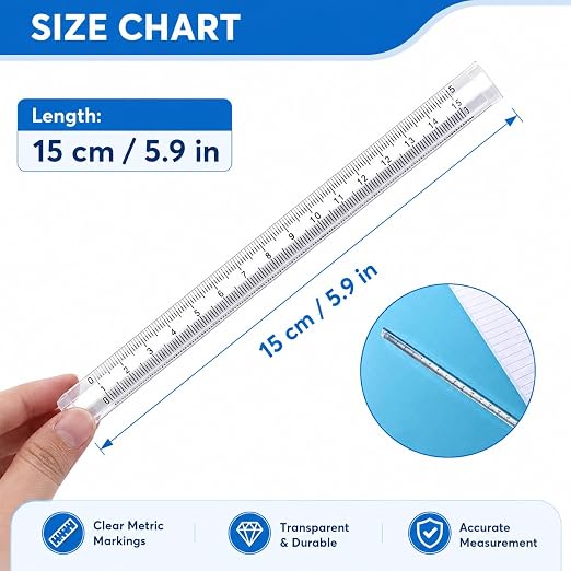 Triangle Ruler Set, Small Architectural Scale Ruler Pocket Size Ruler Metric Ruler Plastic Clear Ruler Triangle Ruler Drafting Tools Office, Drafting Tools for Office and School(15CM) ﻿