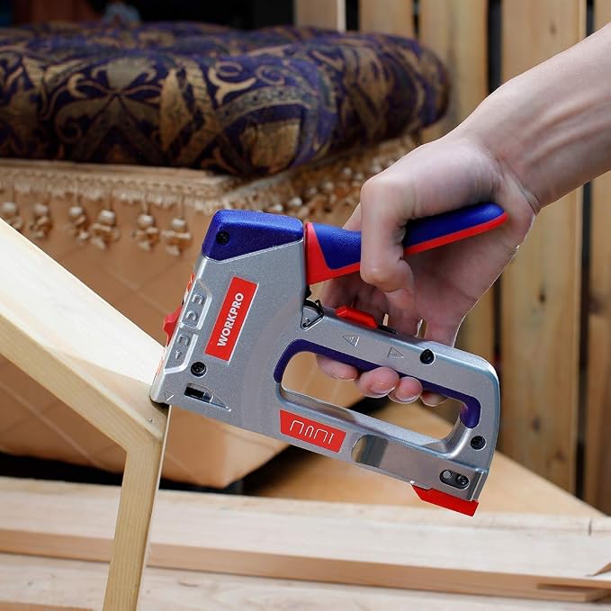 WORKPRO Heavy-Duty 4-in-1 Staple Gun Kit | Manual Brad Nailer, 3000 Staples & 1000 Brad Nails Included, For Upholstery, Material Repair, Decoration