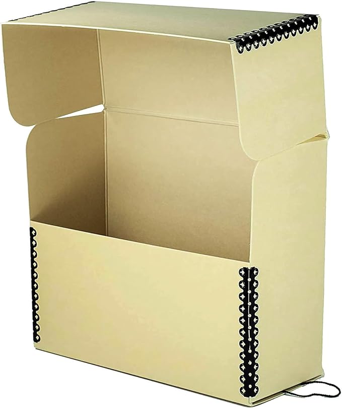 Lineco Archival Document Storage Box, Tan, 15.5" x 10.5" x 5" | Legal-Sized, Metal Edge, Acid-Free Boxboard Case, Organize Files, Prints, Photos