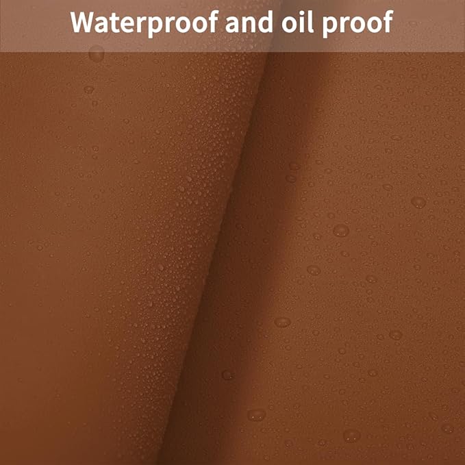 Faux Leather Table Cover,1.8mm Thick,42x66 Inch Table Protector,Table Protector for Dining Room Table,Dining Table Cover,Table Cover Protector,Dining Table Protector(Brown+Gray,42x66)