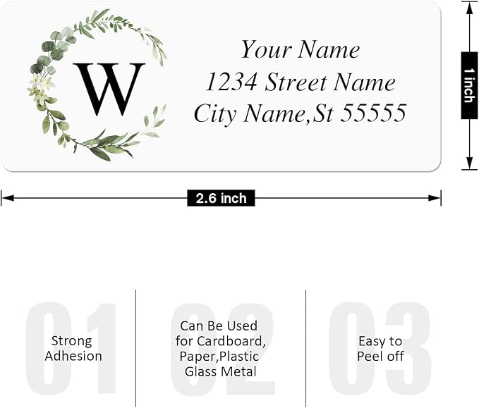 Custom Address Labels-Personalized Address Labels, Return Address Labels with Strong Adhesion,Can Be Used for Cardboard,Paper,Plastic Glass Metal (2.6x1 Inch, Set of 100)