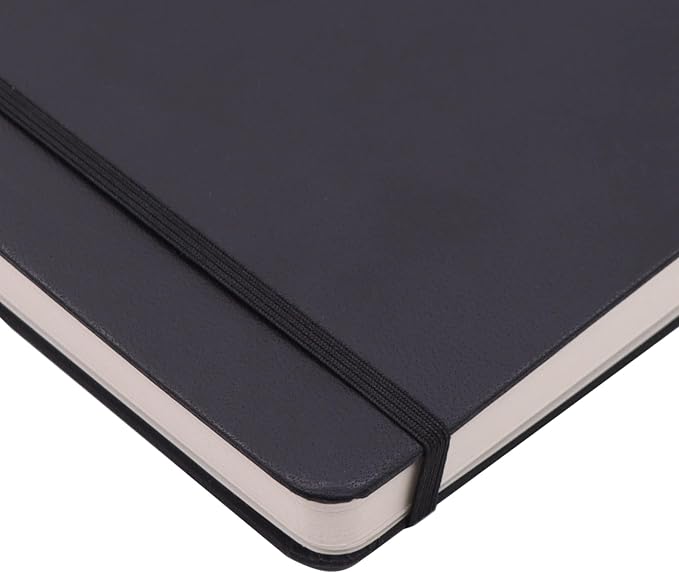 Amazon Basics Art Sketch Book for Drawing and Painting, Thick Paper, 5.25" x 8.25", 72 Sheets, Black (Pack of 2)