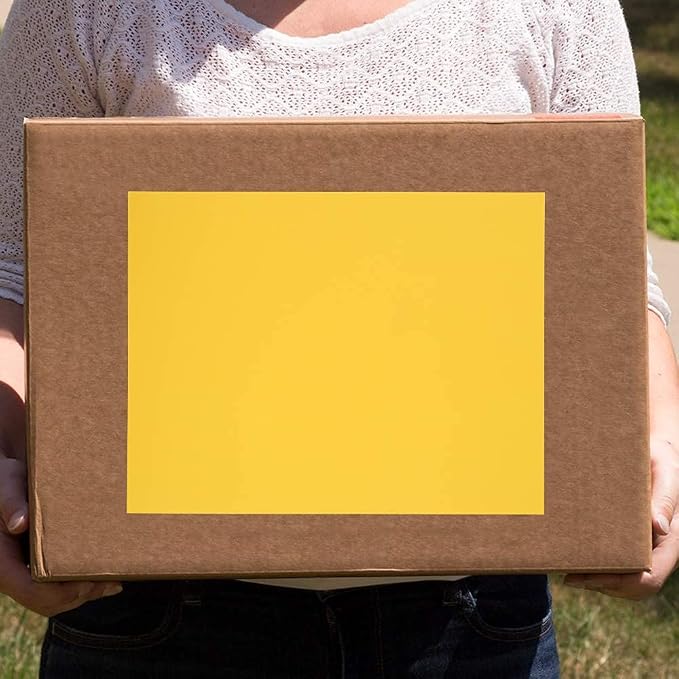 JAM PAPER Full Sheet Shipping Labels - Printable Sticker Paper - 8 1/2 x 11 - Yellow - 10 Full Pages/Pack