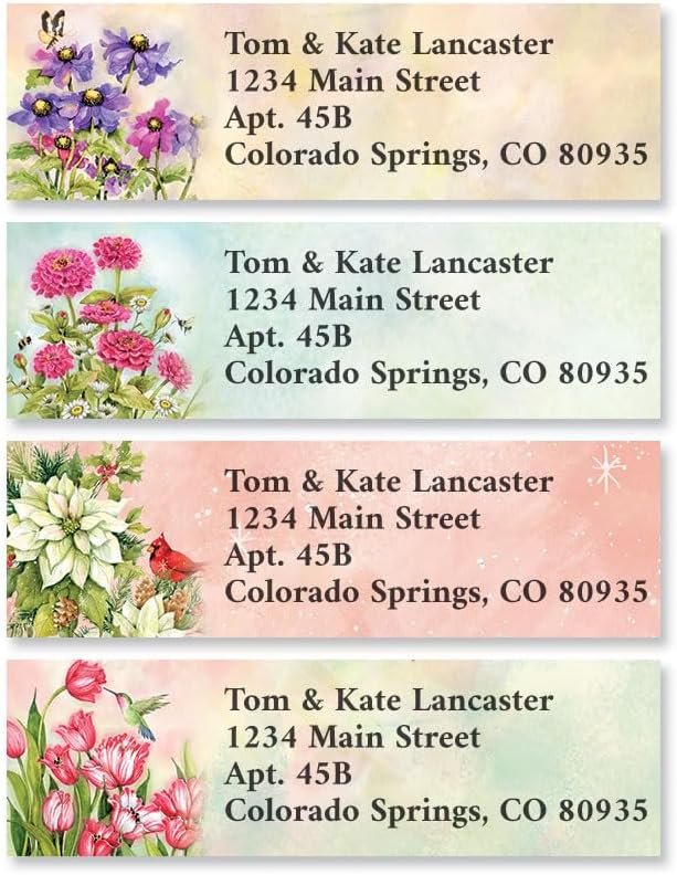Colorful Images Return Address Labels | Nature's Grace Floral, 240 Count, Self-Adhesive, Personalize with Name & Address
