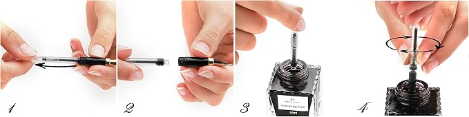 Dryden Designs Fountain Pen - Medium Nib and Fine Nib | Includes Luxury Box, 6 Ink Cartridges - 3 Black 3 Blue and Ink Refill Converter - Mysterious Blue