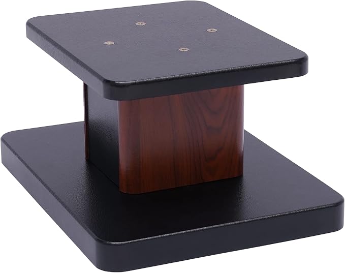 Universal Speaker Stand Pair, H6in Desktop Bookshelf Speaker Stands Holder for Surround Sound Studio Monitors Up to 33lbs, for Home Theater Living Room Floor, Black & Brown