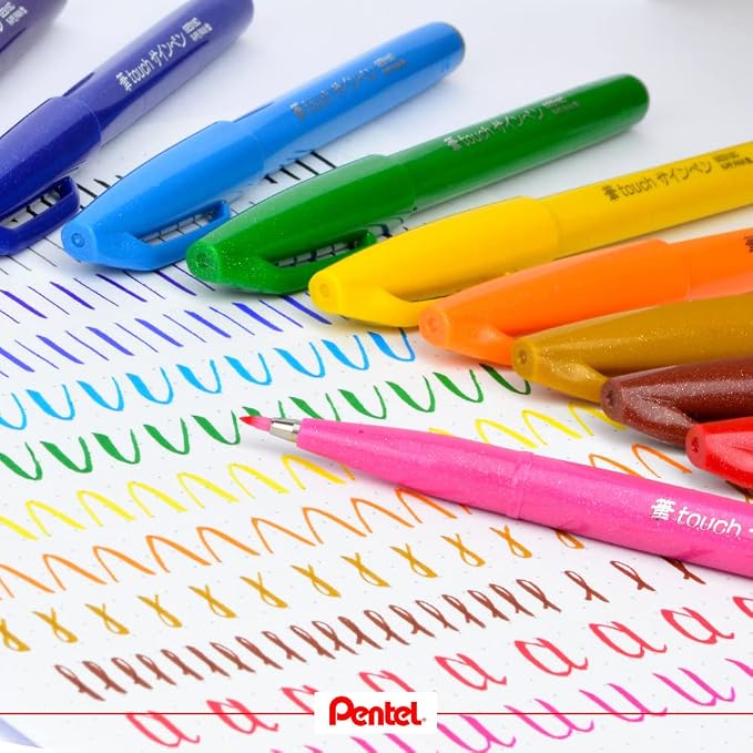 Pentel Fude Touch Sign Pen, Violet, Felt Pen Like Brush Stroke (SES15C-V)