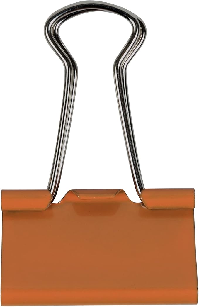 JAM PAPER Colorful Binder Clips - Medium - 1 1/4 Inch (32 mm) - Orange Binderclips - 15/Pack