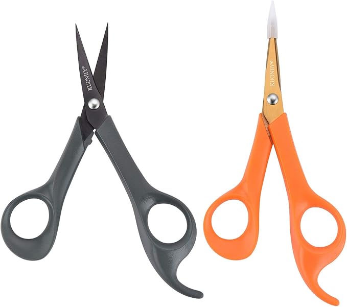 Micro-Tip Scissors, Precision Titanium Blades, 6 Inch Craft Detail Scissors Ideal for Paper, Scrapbooking, Beauty Crafting, Sewing, 4Pack