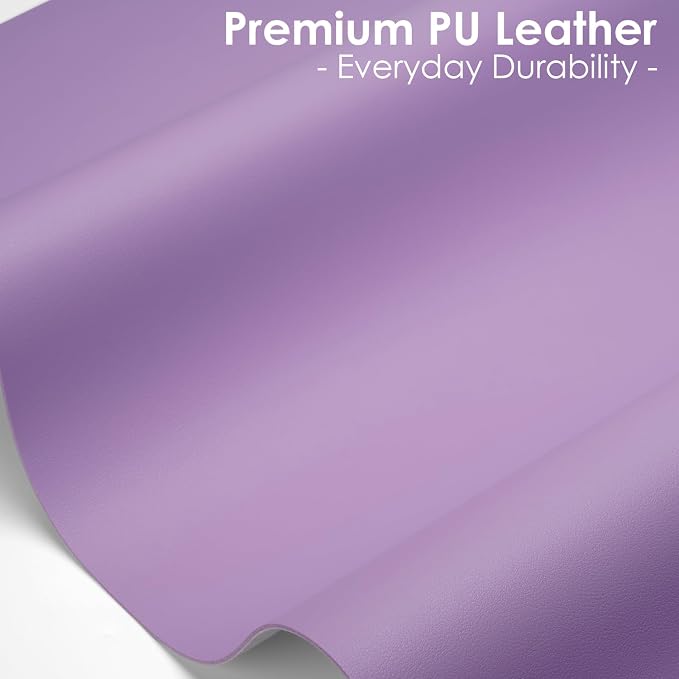 Leather Desk Pad Protector, Waterproof Mouse Pad, PU Desk Mat, Office Desk Cover, Desk Writing Mat for Office/Home/Work/Cubicle (Purple) 35.4x17 in