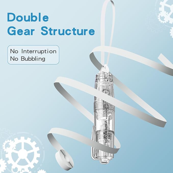 White Retractable Correction Tapes, 2 Cute Pre-Loaded Correctors with 4 Refills, Pull-Out Pen-Shaped Applicator, Anti-Break Tape for Office Supplies (Transparent, Green)