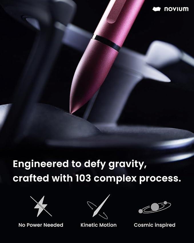 novium Hoverpen Interstellar, Mars Magma, Ballpoint Pen, Unisex, 23.5 Degree Angle, German Ballpoint Cartridges, Smooth Writing, No Spills, No Spotting, No Explosions