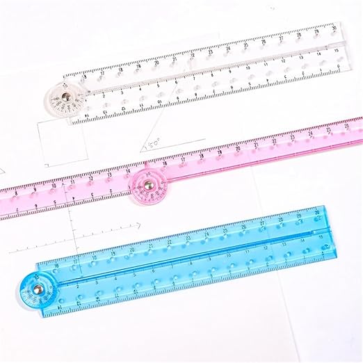 3 Pcs Folding Ruler Clear Ruler Soft Ruler for School Teacher Office Learning Supplies(Blue Red Transparent)