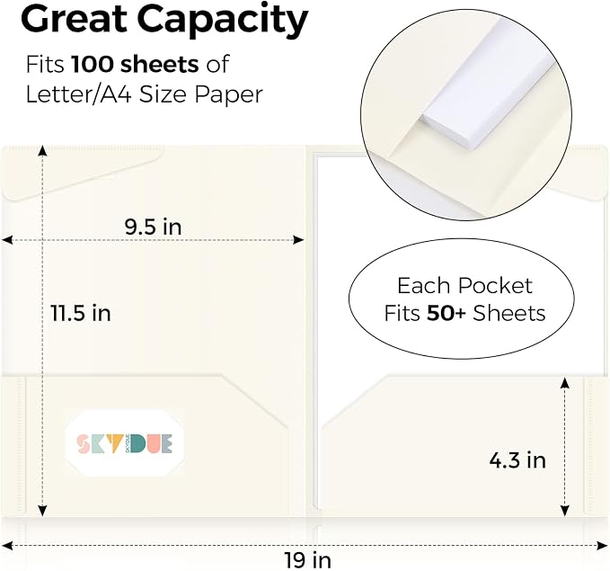 Folders with Pockets and Tabs, 6 Pack Plastic File Folders with 18 Labels, Letter Size School Folders with Pockets, Color-Coded Project Folders for School, Home and Office, Muted Tones Colors