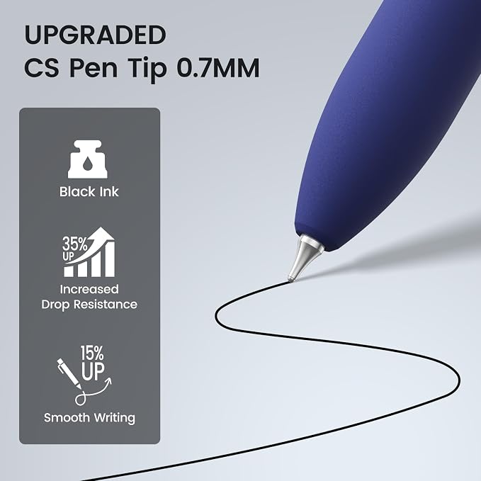 8 Pack Gel Pens, Black Ink Quick-Drying No Smudge with Fidget | 0.7mm Fine Point, Smooth Writing, Long-Lasting Ink, Stress Relief Pens for Journaling, School Office, Gift for Women Men