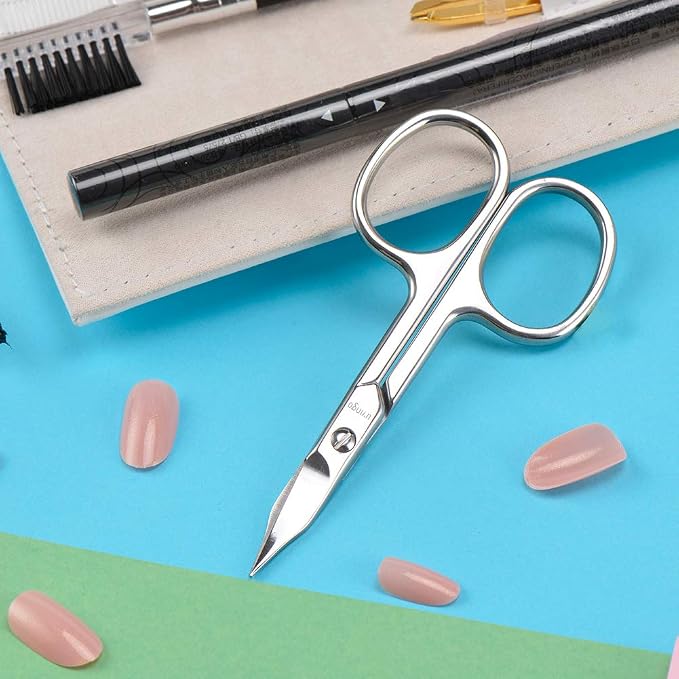 LIVINGO Premium Nail Scissors Curved Stainless Steel Beauty Tool | Precision Blade, Cuticle Manicure Care, Eyebrow Eyelash Grooming, Smooth Detailed Trimming