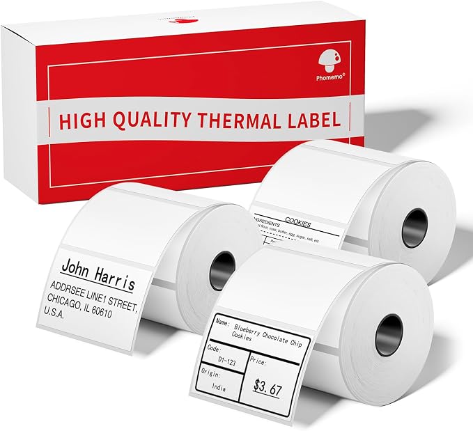 [3x320 pcs] Phomemo Original Labels M110, 1.18'' x 0.79''(30 x 20mm) | for M110/M220/M100/M221/M250 Label Printer, Removable Adhesive Thermal Label for Clothing, Logo, Ingredient, Barcode, Address