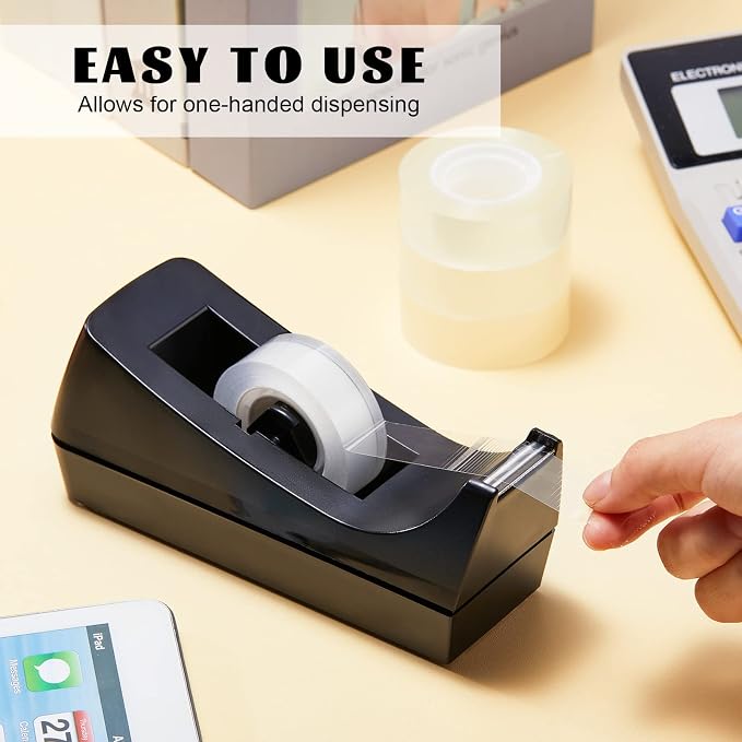 20 Pack Desktop Tape Dispensers Non Skid Base for Office Home School (Tape Not Included) (Black)