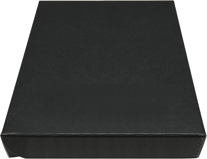 Golden State Art, Clamshell Archival Folio Storage Box 9x12 Inch, Black | Acid-Free Photo Box with Metal Edge Corner, Preserve And Store Paper Documents Cards Prints Arts and Crafts DIY Projects