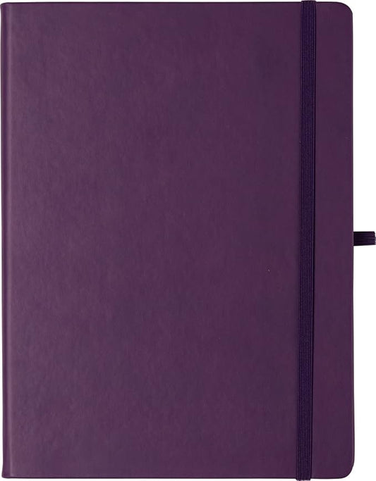 Eccolo Cool Jazz Hardbound Writing Journal, 192-Page Lined Paper, Lay-Flat | Elastic Band Closure, Interior Gusset Pocket, Double Ribbon Bookmarks and Built-In Pen Holder, Durable Section-Sewn Binding
