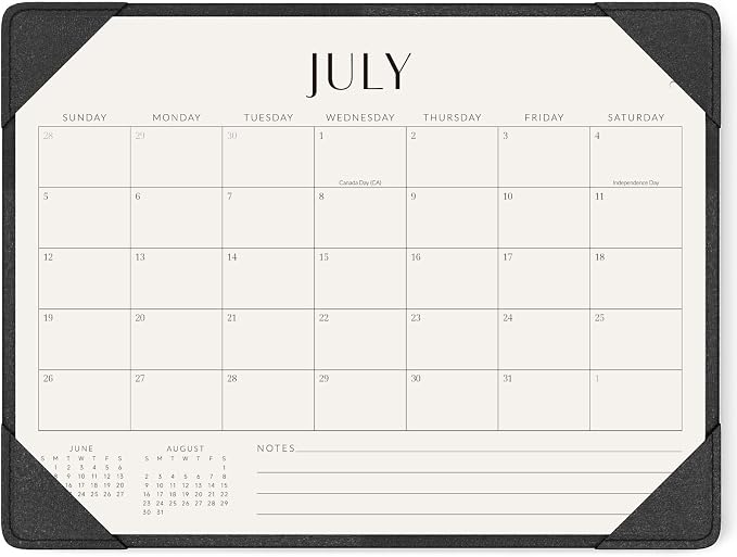 Jotsome Desk Calendar 2026 - 2027 with Desktop Mat, Desk Pad Calendar From July 2026 to December 2027 14x10.5 inch, Desk Blotter Calendar for Home Office and School, Easy Planning, Gift for the Holidays, Black